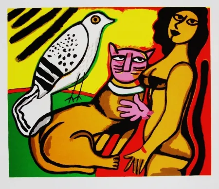 シルクスクリーン Corneille - Caresse