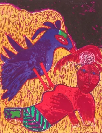 リトグラフ Corneille - Delire et foisonnement de cette plage