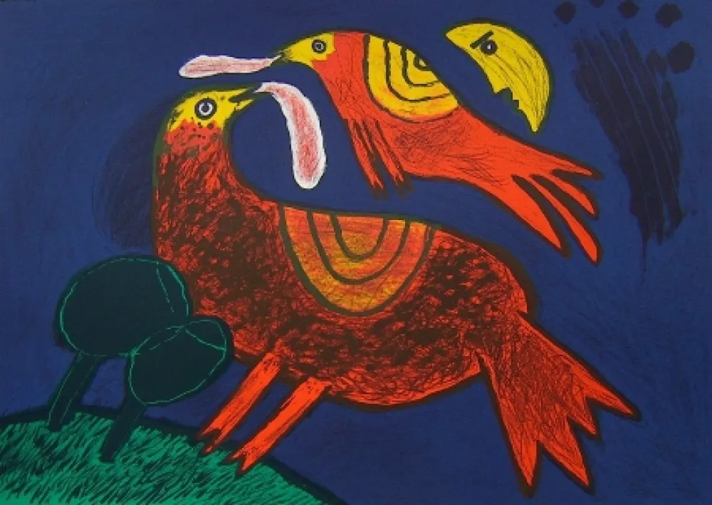 リトグラフ Corneille - Demi-lune Dans Ciel Catalan