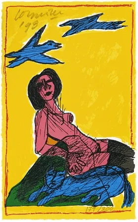 シルクスクリーン Corneille - Elle attend