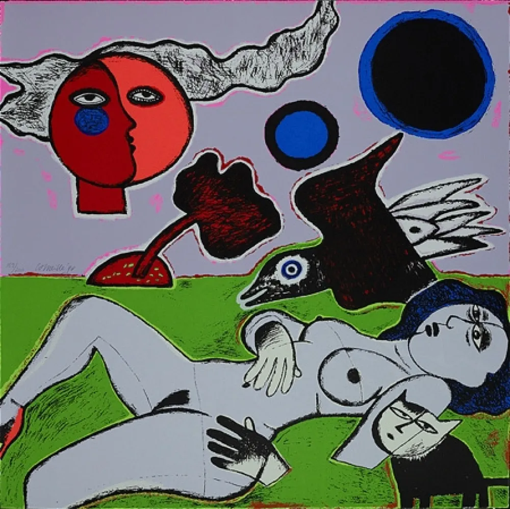 シルクスクリーン Corneille - Femme diurne