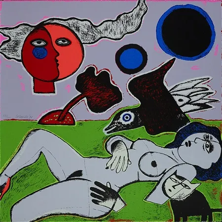 シルクスクリーン Corneille - Femme diurne