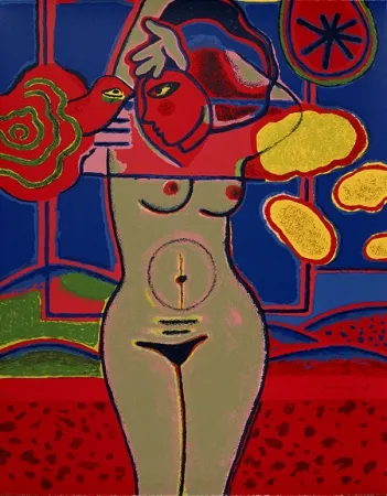 シルクスクリーン Corneille - Fenêtre ouverte sur le paysage