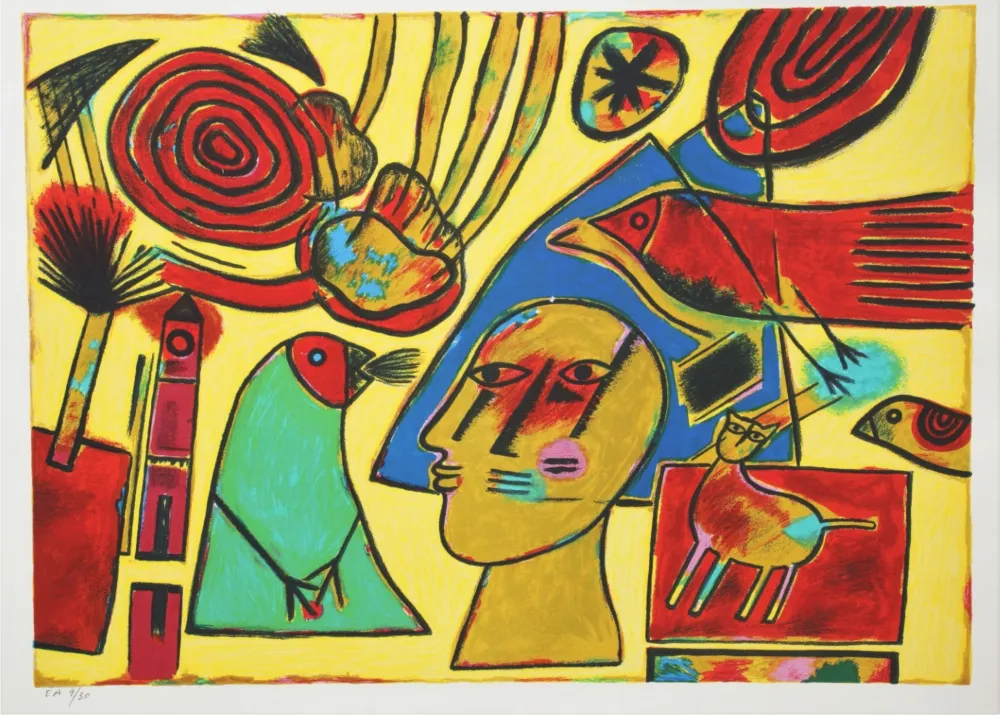 リトグラフ Corneille - La conversation