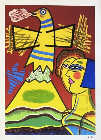 多数の Corneille - Le grand oiseau du Mont Fuji, 1989,  45 ex