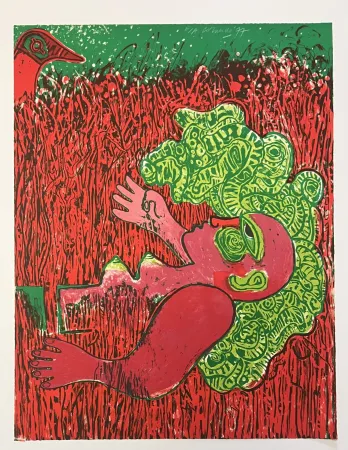 リトグラフ Corneille - Lithoghraphie ancienne  Herbes, 1977 E/A