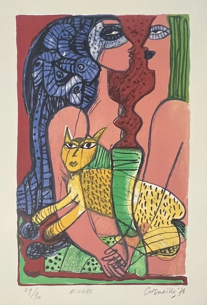 リトグラフ Corneille - Lithographie ancienne ELLES, 1976 - 29/30