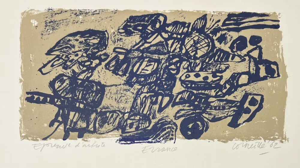 リトグラフ Corneille - Lithographie ancienne Errance, 1962