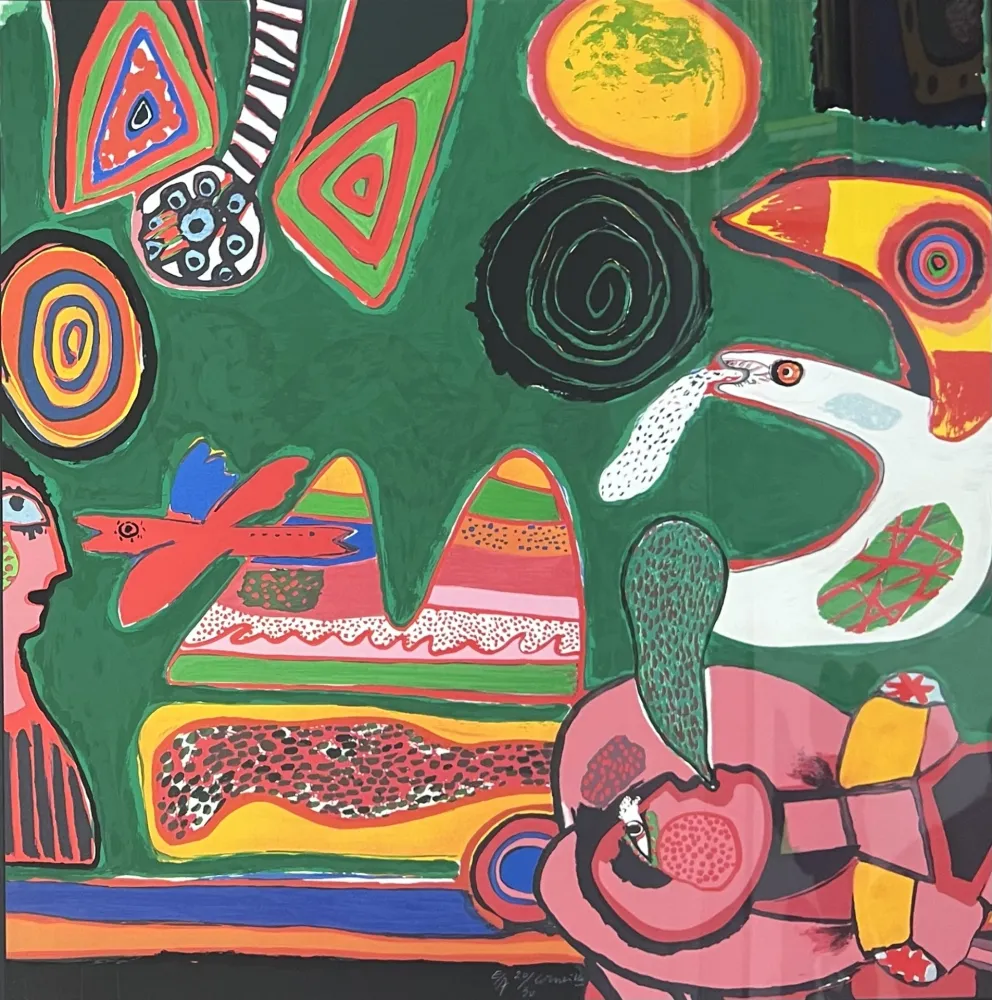 リトグラフ Corneille - Lithographie Bain de soleil 1997, encadrée!