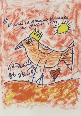 リトグラフ Corneille - Lithographie Et nous ne saurons jamais ce que veut le vent, 2007