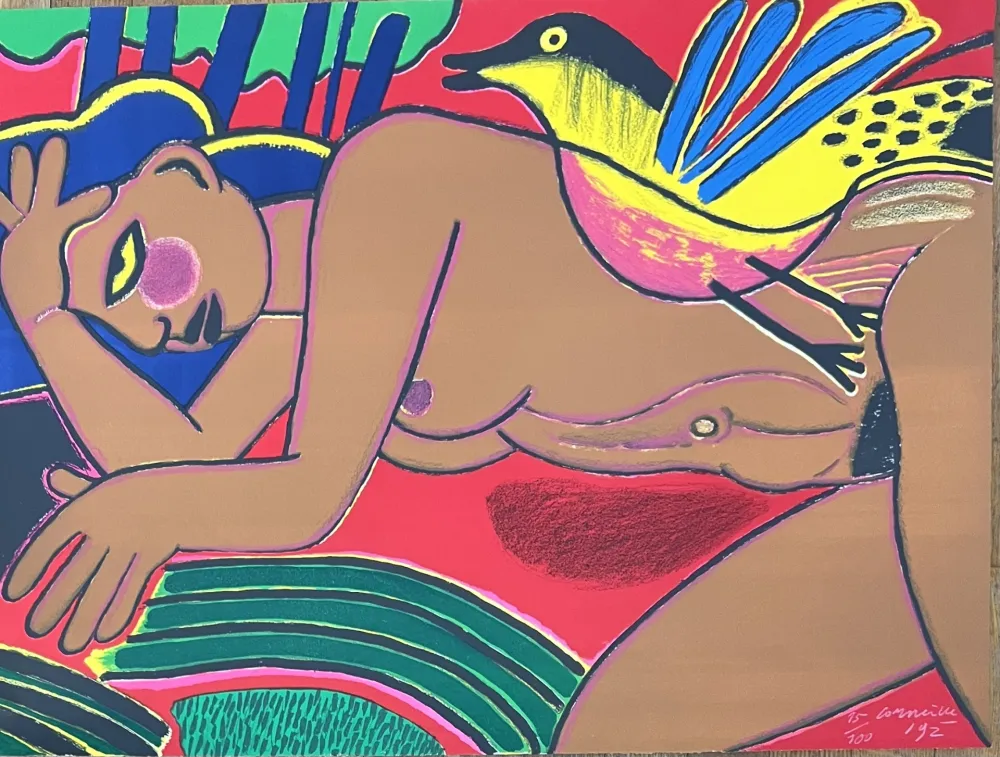 リトグラフ Corneille - Lithographie Femme de l'été, 1992