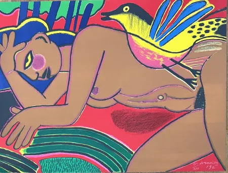 リトグラフ Corneille - Lithographie Femme de l'été, 1992