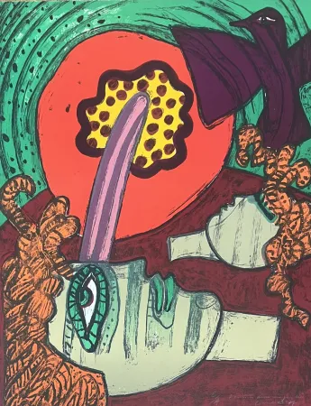 リトグラフ Corneille - Lithographie Femmes dans un jardin E/A 1977