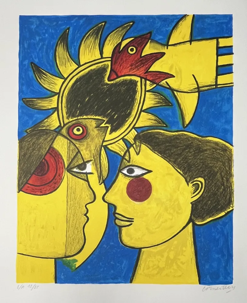 リトグラフ Corneille - Lithographie Idylle, 2003