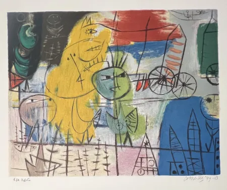 リトグラフ Corneille - Lithographie La rue Cobra, 1949 - 2003