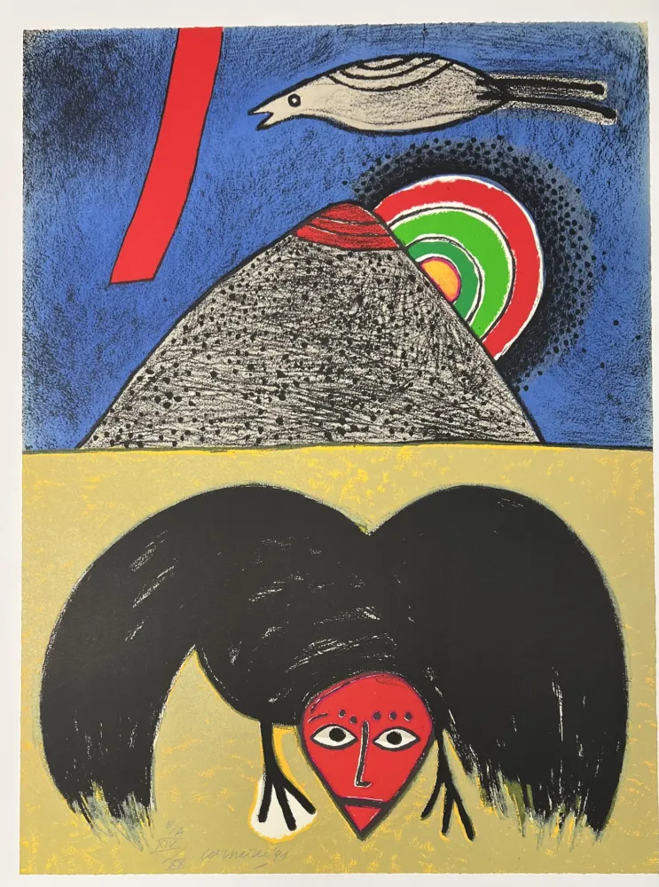 リトグラフ Corneille - Lithographie  Le corbeau - Hommage à Edgar Allan Poe