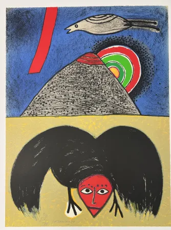 リトグラフ Corneille - Lithographie  Le corbeau - Hommage à Edgar Allan Poe