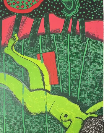 リトグラフ Corneille - Lithographie, Le tapis rouge, 1973