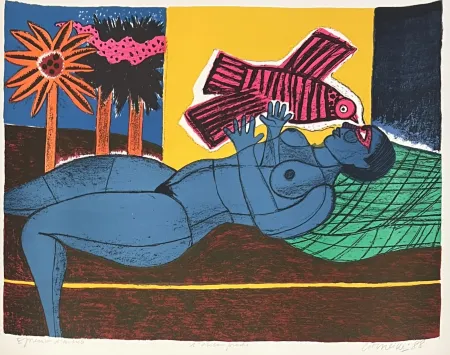 技術的なありません Corneille - Lithographie L'oiseau proche  Epreuve d'artiste 1988