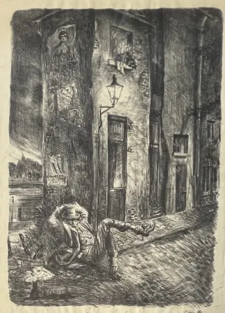 リトグラフ Corneille - Lithographie Petite rue dans Paris, 1943