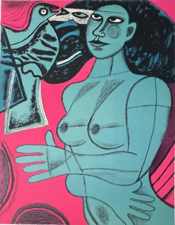 リトグラフ Corneille -  Lithographie Tendre est l'oiseau 1991