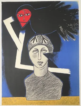 リトグラフ Corneille - Lithographie The Raven 1991 E/A - Le corbeau - Hommage à Edgar Allan Poe