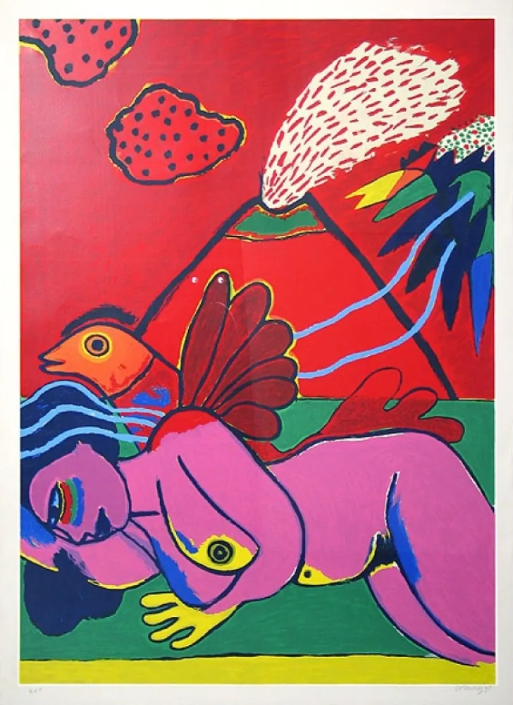 リトグラフ Corneille - Lying Nude (Liegender Akt)