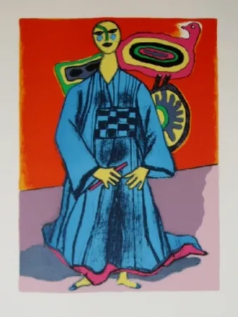 リトグラフ Corneille - Mémoire du japon- la magicienne