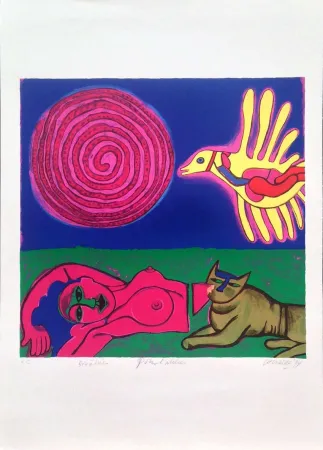 リトグラフ Corneille - Nu au Soleil