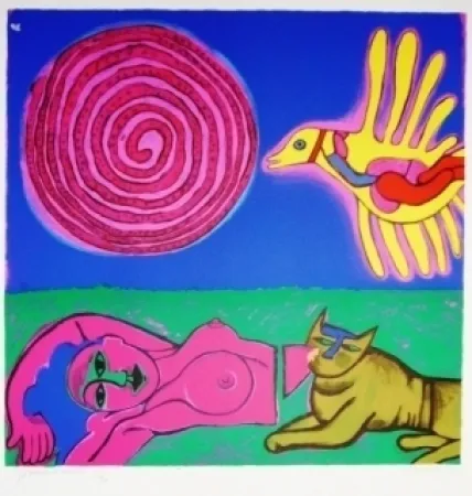 リトグラフ Corneille - Nu au Soleil