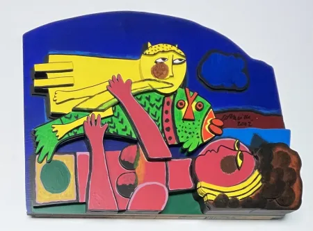 多数の Corneille - Sculpture en bois signée : Eté Baroque II