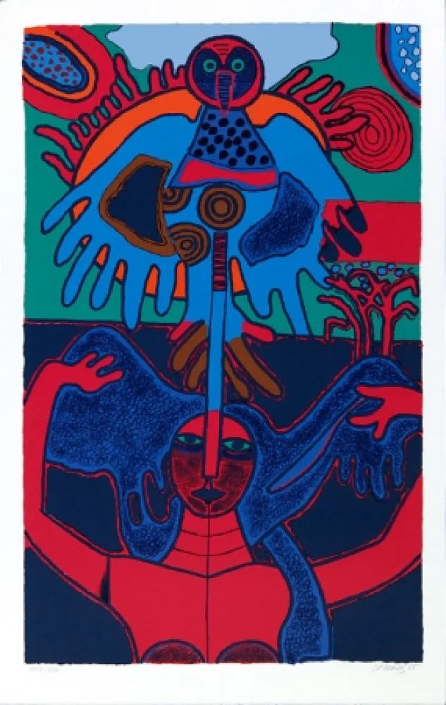 シルクスクリーン Corneille - Soleil levant