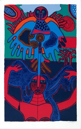 シルクスクリーン Corneille - Soleil levant