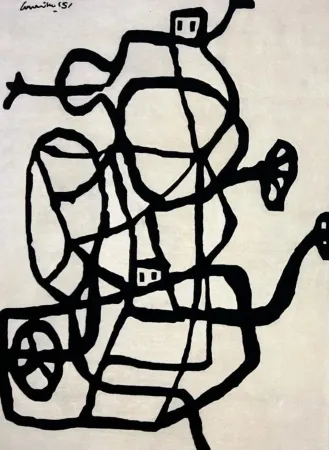 多数の Corneille - Tapis rectangle Cobra 1951  - Tapis d'artiste avec certificat