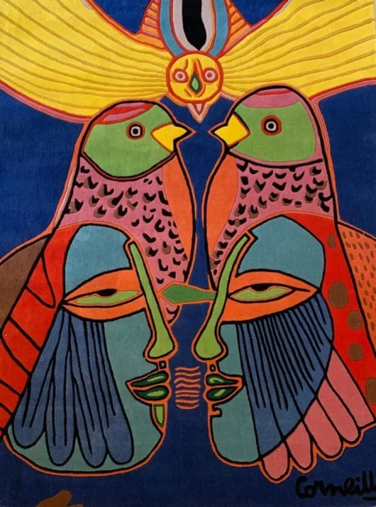 多数の Corneille - Tapis Splendeurs des Tropiques - Tapis d'artiste avec certificat