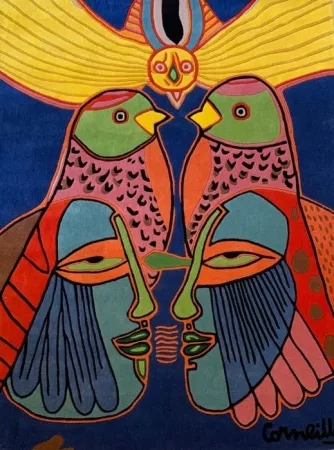 多数の Corneille - Tapis Splendeurs des Tropiques - Tapis d'artiste avec certificat