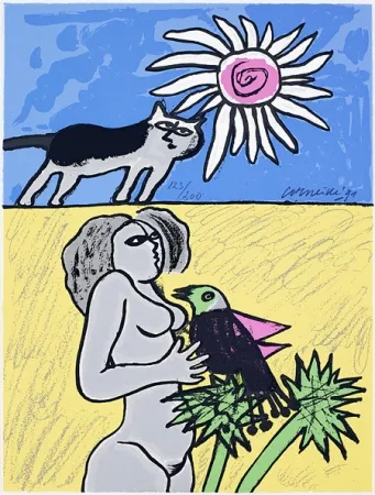 シルクスクリーン Corneille - Terre habitée