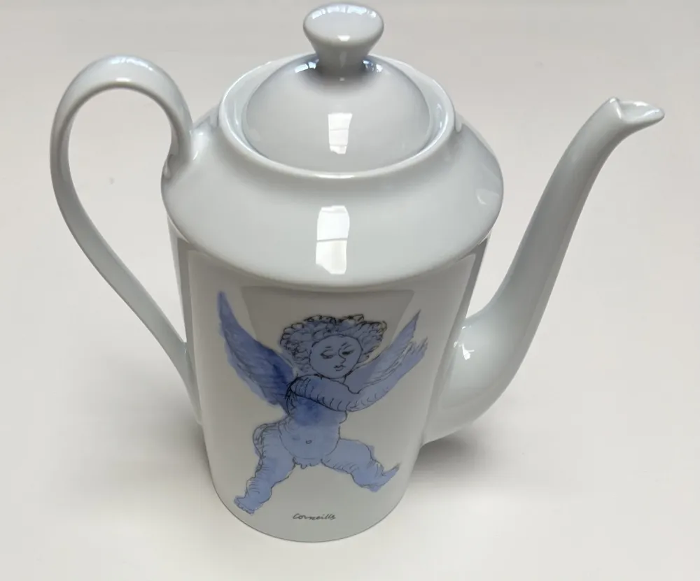 セラミック Corneille - Théière L'Ange d'après Rubens, en porcelaine de Limoges