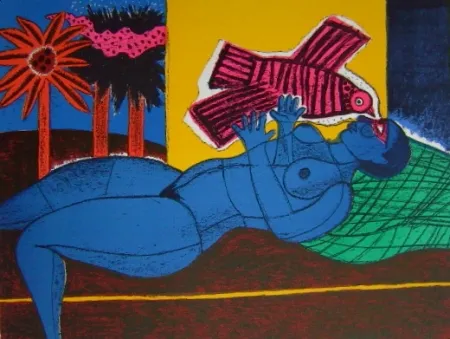 リトグラフ Corneille - Venue de l'oiseau