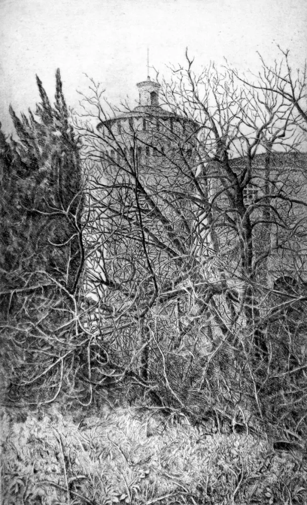 エッチング Cotugno  - Lodi, il torrione