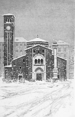 エッチング Cotugno  - Neve a San Babila