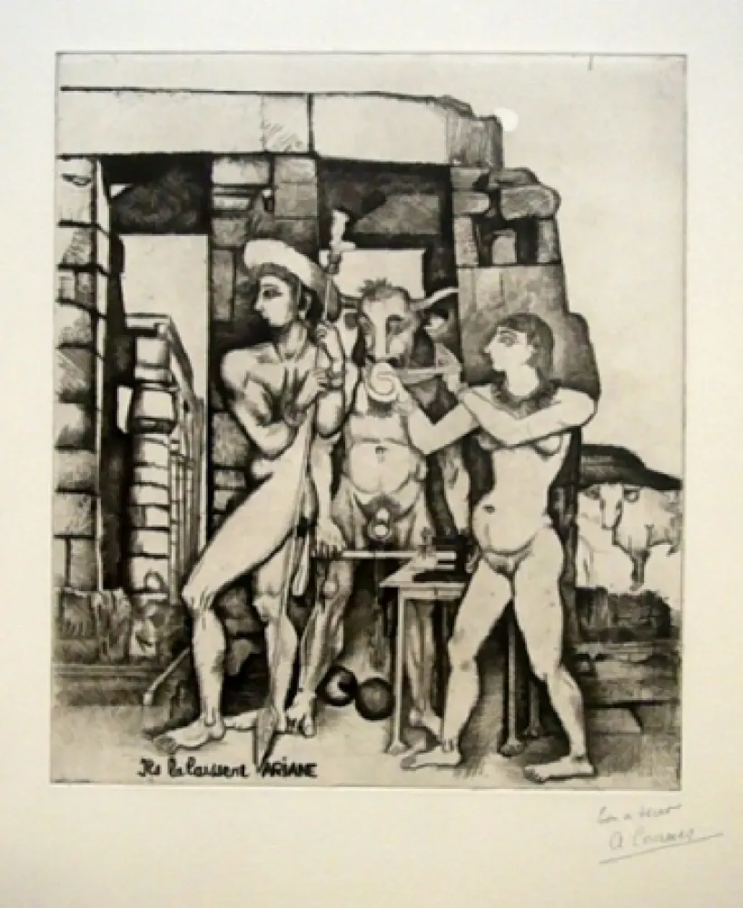 エッチング Courmes - Ils la laissent, Ariane