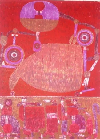 リトグラフ Courtin - La Beauce à la belle voiture