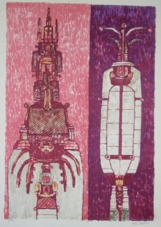 リトグラフ Courtin - Le bon légume