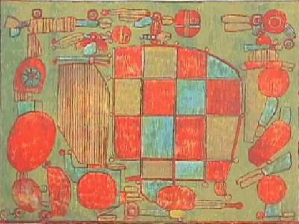 リトグラフ Courtin - Parent du coté gauche 