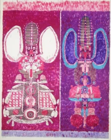 リトグラフ Courtin - Tremblements