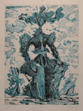 エッチング Coutaud - Femme assise