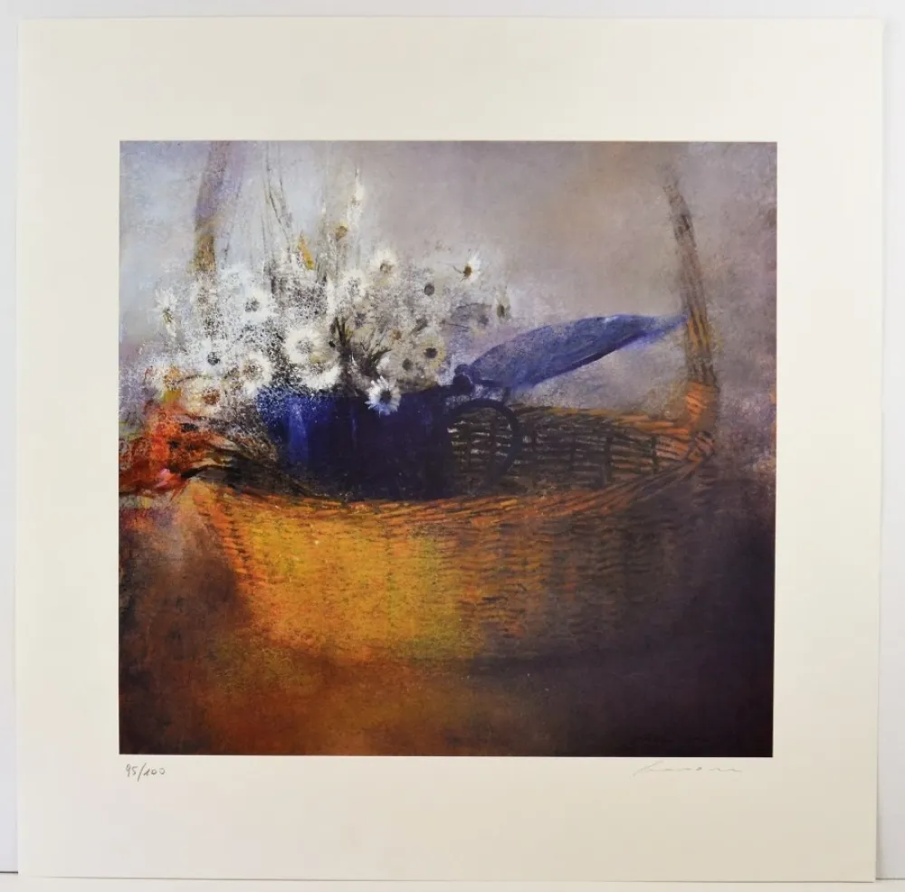 リトグラフ Crociara - Fiori di campo