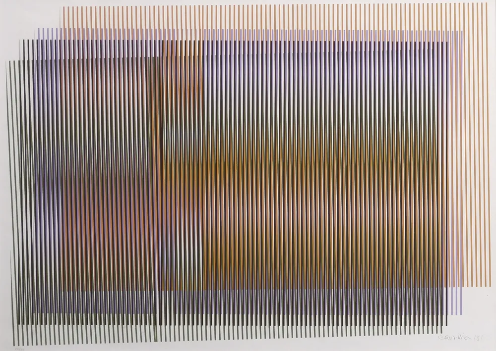 シルクスクリーン Cruz-Diez - Carlos Cruz-Diez (1923–2019) - Kinetic Composition - Serigraphy on paper - 1981