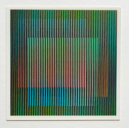 多数の Cruz-Diez - Chromointerference La Difference signed card